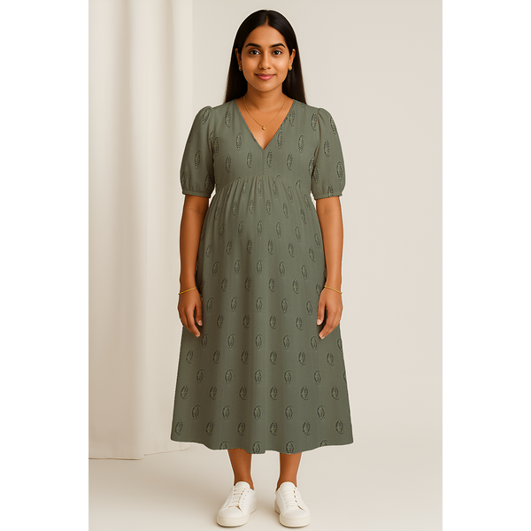 Sage Leaf Cotton Customised Maternity Wear.