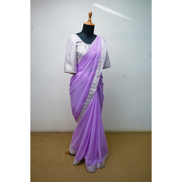 Lavender Family Matching Ethnic Outfit Set – Saree, Kurta & Kids Dress | Festive & Wedding Wear