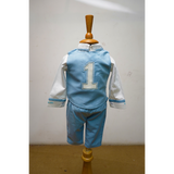 Boys Sky Blue Formal Suit Set | 3-Piece Party Wear Outfit with Shirt, Waistcoat & Shorts