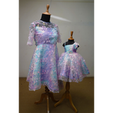 Pastel 3D Floral Mom & Daughter Matching Dress | Twinning Outfit for Photoshoots & Events