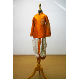 Boys Traditional Orange Kurta & Dhoti Set – Embroidered Festive Ethnic Wear for Weddings & Celebrations