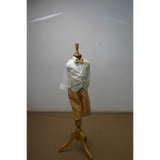 White & Gold Family Matching Dress Set – Elegant Mom Gown & Boys Formal Wear