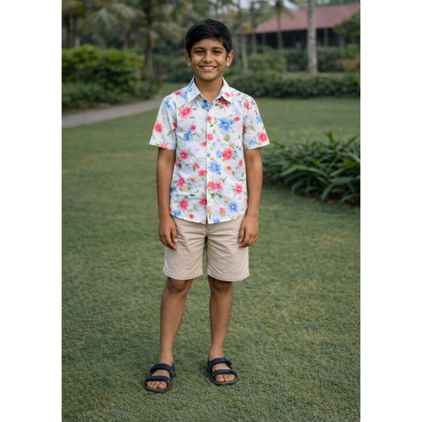 Soft Meadow Florals Boy Kid Shirt