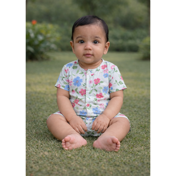 Soft Meadow Florals Baby Romper