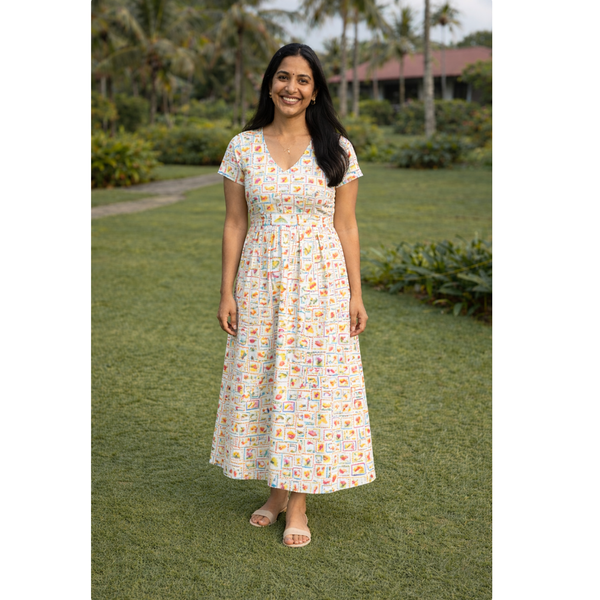 Fruit Postcard Garden Mom Dress