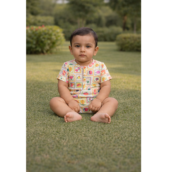 Fruit Postcard Garden Baby Romper