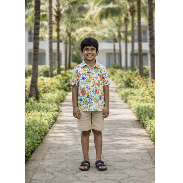 Garden Mosaic Bloom Boy Kid Shirt