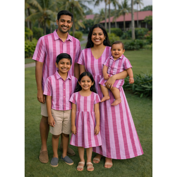 Pink Whisper Stripes Family Package