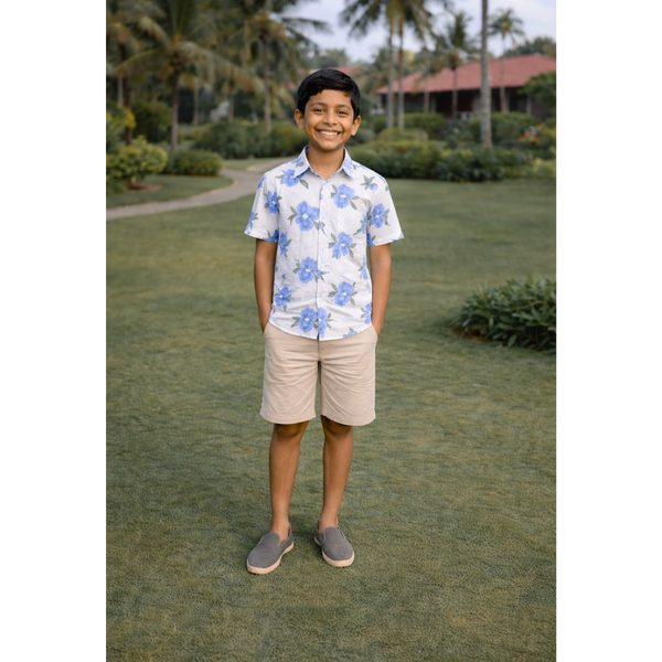 Azure Garden Bloom Boy Kid Shirt