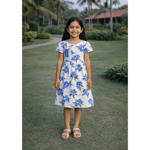 Azure Garden Bloom Girl Kid Dress