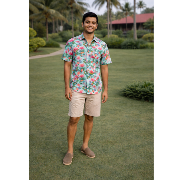Flamingo Bloom Escape Dad Shirt