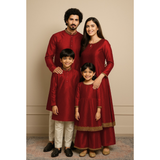 HERITAGE RAW SILK_RED_FAMILY PACKAGE
