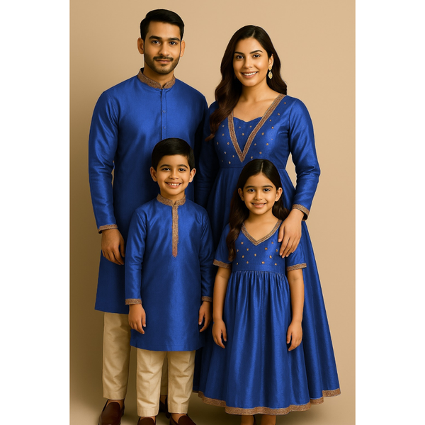TIMELESS RAW SILK_BLUE_FAMILY PACKAGE
