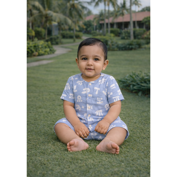 Indigo Symbol Rhythm Baby Romper