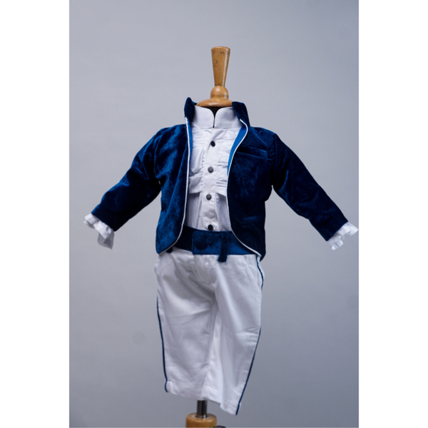 Royal Blue Velvet Tuxedo Set-Boy Kid Dress