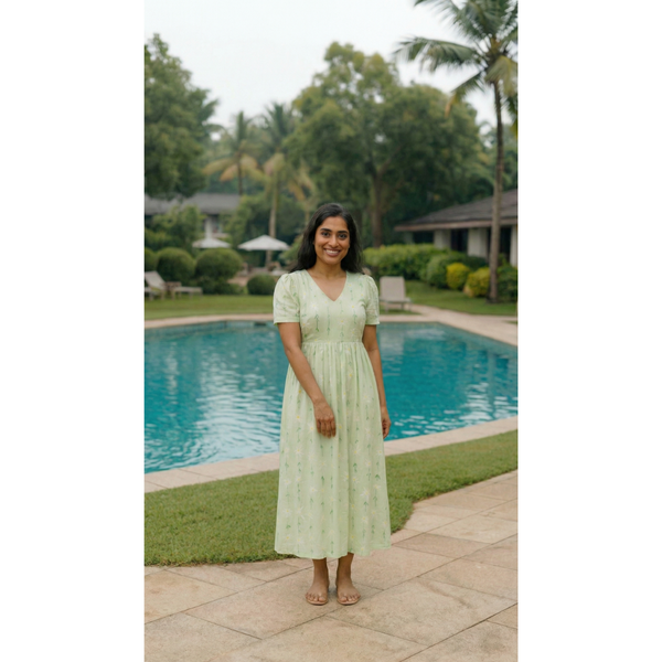 Bamboo Bliss Light Green Family Mom Dress