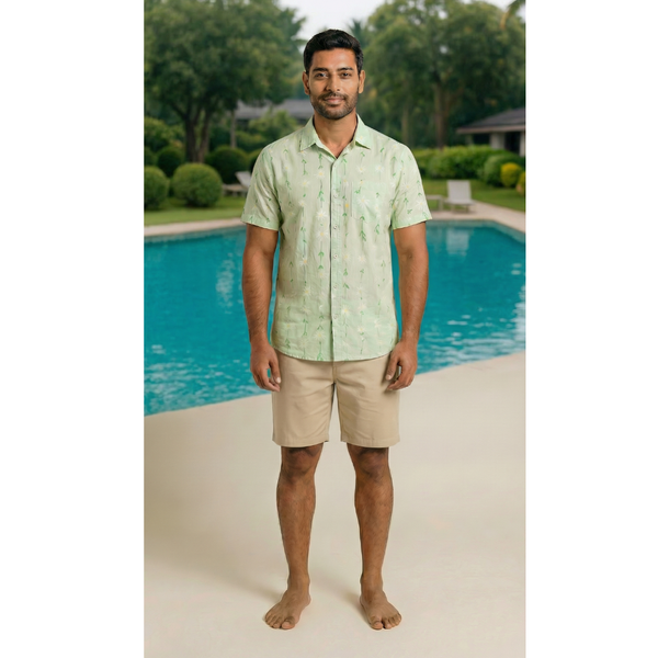 Bamboo Bliss Light Green Family Dad shirt