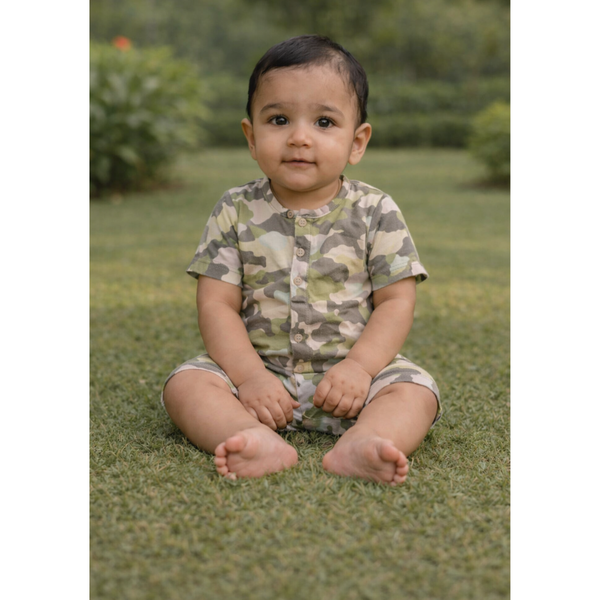 Earthy Blend Camouflage Baby Romper