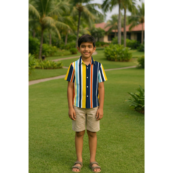 Bold Multicolor Stripe Boy Kid Shirt