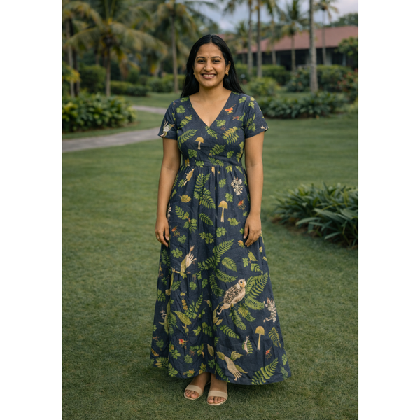 Forest Whisper Print Mom Dress