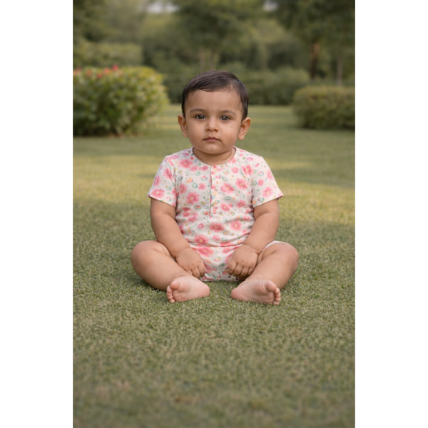 Blush Petal Mist Baby Romper