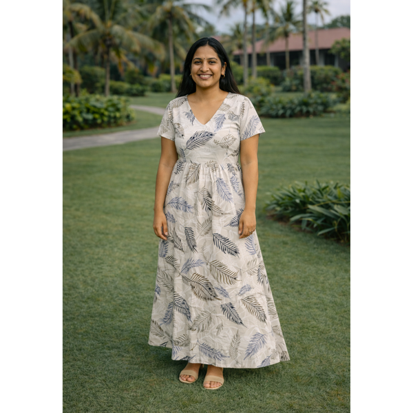 Tropical Mist Leaves Mom Dress