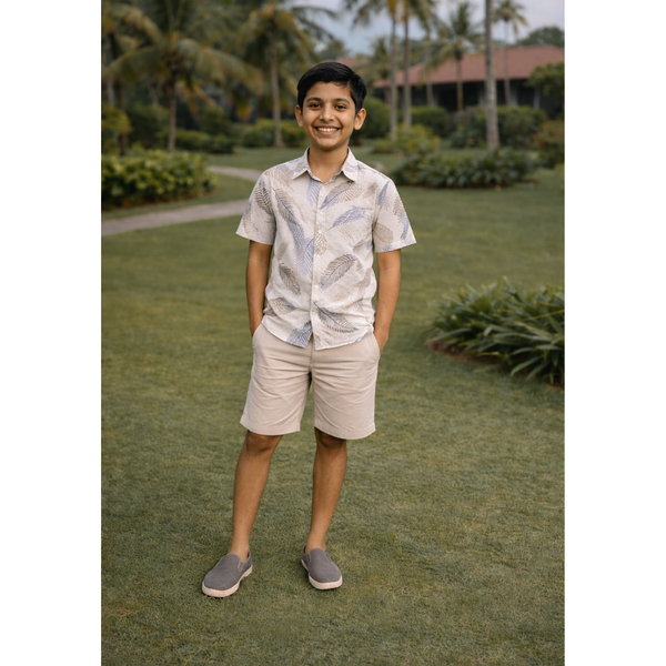 Tropical Mist Leaves Boy Kid Shirt