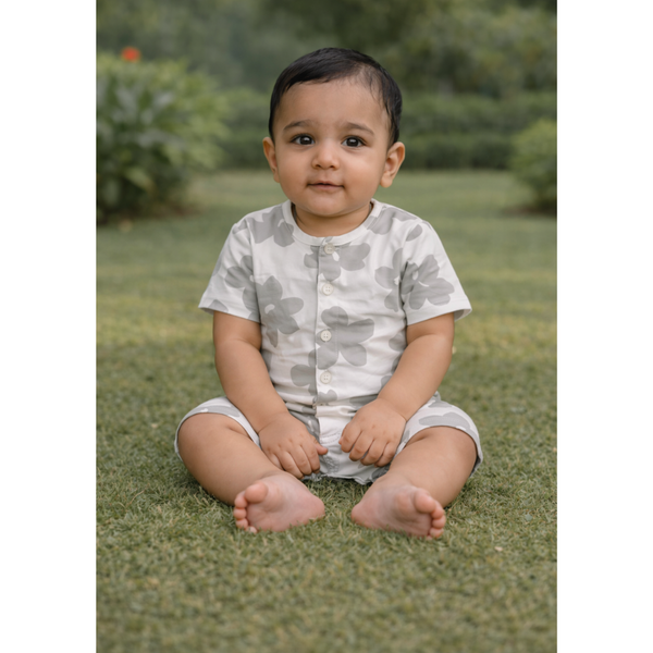 Olive Whisper Abstract Baby Romper