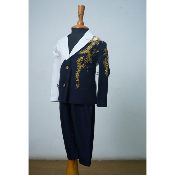 Royal Vine Embroidered Blazer Set  - Boy kid