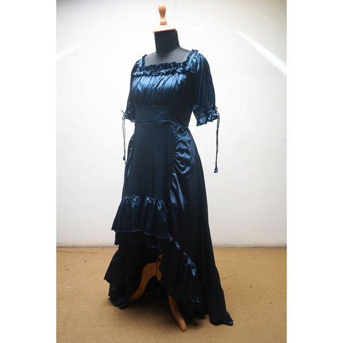 Ruffle Romance High-Low Satin Gown