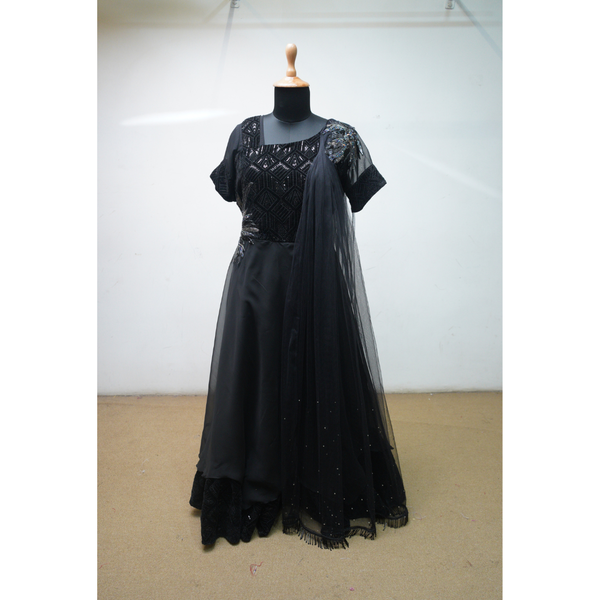 Midnight Sparkle Draped Gown- Mom dress