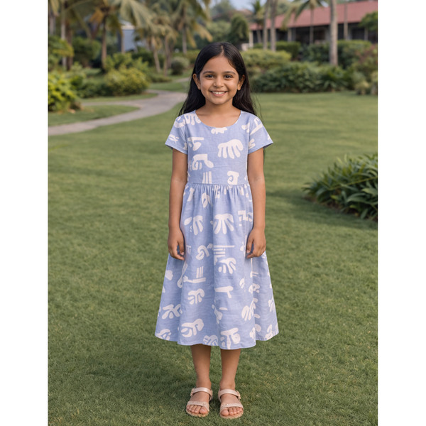 Indigo Symbol Rhythm Girl Kid Dress