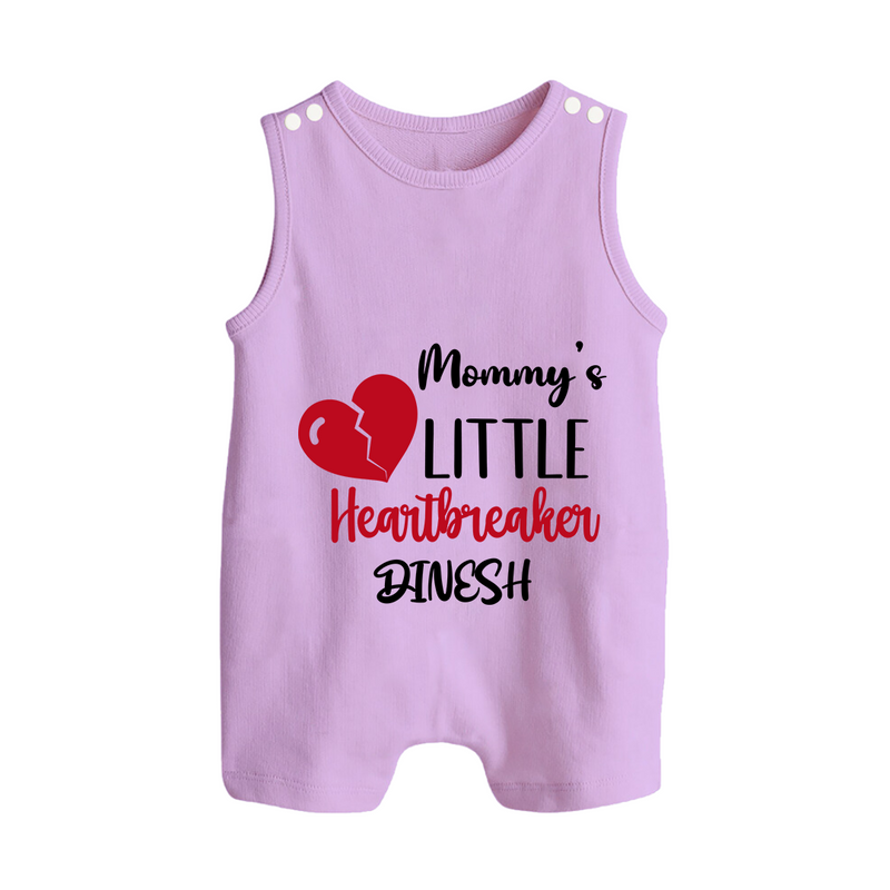 Mommy's Little Heartbreaker - Valentine's Day Themed Customized Romper Suit For Babies - LILAC - 0 - 5 Months Old (Chest 18")