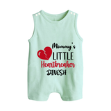 Mommy's Little Heartbreaker - Valentine's Day Themed Customized Romper Suit For Babies - MINT GREEN - 0 - 5 Months Old (Chest 18")