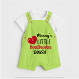 Mommy's Little Heartbreaker - Valentine's Day Themed Customized Dungaree Set For Kids - GREEN - 0 - 5 Months Old (Chest 18")