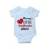 Mommy's Little Heartbreaker - Valentine's Day Themed Customized Romper For Babies - BABY BLUE - 0 - 3 Months Old (Chest 16")