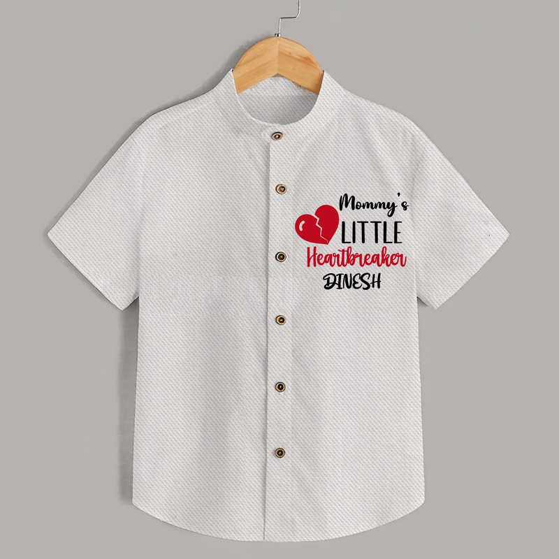 Mommy's Little Heartbreaker - Valentine's Day Themed Customized Shirt For Kids - WHITE - 0 - 6 Months Old (Chest 23")