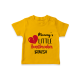 Mommy's Little Heartbreaker - Valentine's Day Themed Customized T-Shirt For Kids - CHROME YELLOW - 0-5 Months Old (Chest 17")