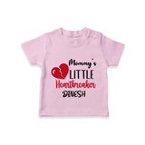 Mommy's Little Heartbreaker - Valentine's Day Themed Customized T-Shirt For Kids - PINK - 0-5 Months Old (Chest 17")