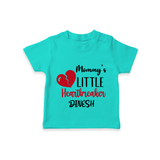 Mommy's Little Heartbreaker - Valentine's Day Themed Customized T-Shirt For Kids - TEAL - 0-5 Months Old (Chest 17")