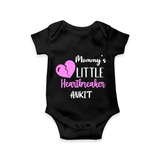 Mommy's Little Heartbreaker - Valentine's Day Themed Customized Romper For Babies - BLACK - 0 - 3 Months Old (Chest 16")