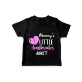 Mommy's Little Heartbreaker - Valentine's Day Themed Customized T-Shirt For Kids - BLACK - 0-5 Months Old (Chest 17")