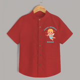 Cupid's WingMan - Valentine's Day Themed Customized Shirt For Kids - RED - 0 - 6 Months Old (Chest 23")