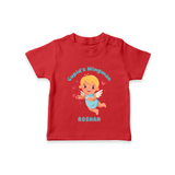 Cupid's WingMan - Valentine's Day Themed Customized T-Shirt For Kids - RED - 0-5 Months Old (Chest 17")