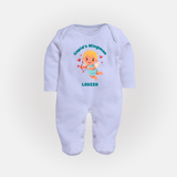 Cupid's WingMan - Valentine's Day Themed Customized Sleep Suit For Babies - BABY BLUE - New Born (Chest 7.5")