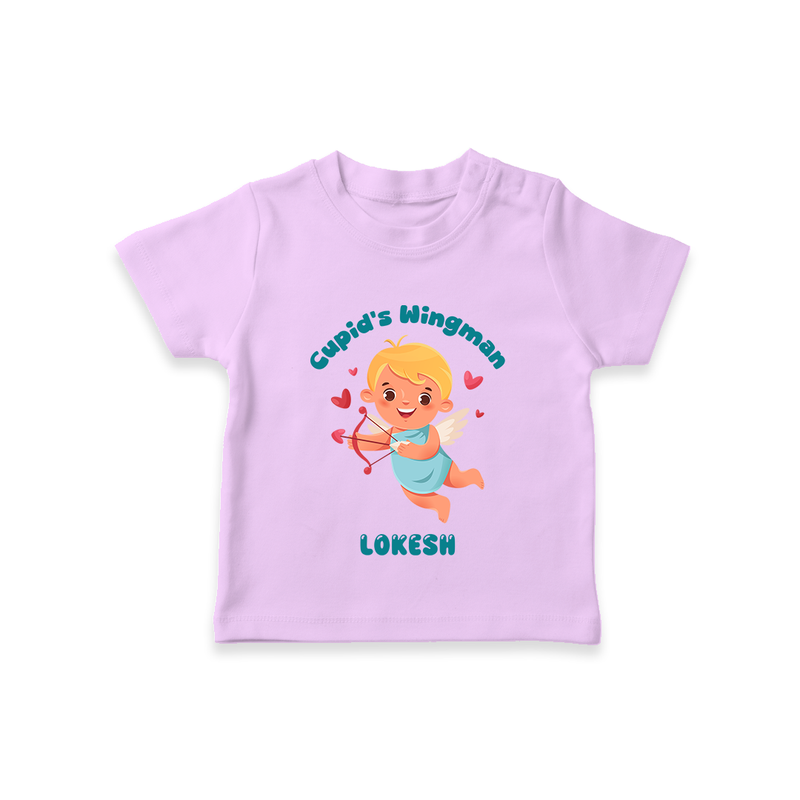 Cupid's WingMan - Valentine's Day Themed Customized T-Shirt For Kids - LILAC - 0-5 Months Old (Chest 17")