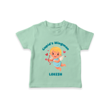 Cupid's WingMan - Valentine's Day Themed Customized T-Shirt For Kids - MINT GREEN - 0-5 Months Old (Chest 17")