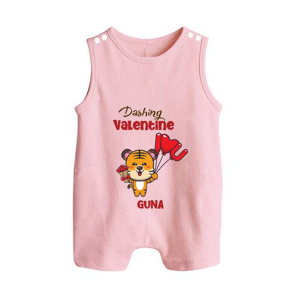 Dashing Valentine - Valentine's Day Themed Customized Romper Suit For Babies - BABY PINK - 0 - 5 Months Old (Chest 18")