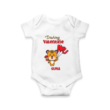 Dashing Valentine - Valentine's Day Themed Customized Romper For Babies - WHITE - 0 - 3 Months Old (Chest 16")