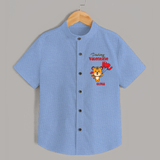 Dashing Valentine - Valentine's Day Themed Customized Shirt For Kids - SKY BLUE - 0 - 6 Months Old (Chest 23")